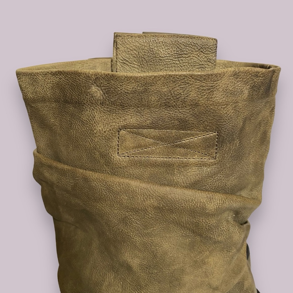 Kennel & Schmenger Olive Green Leather Wedge Slouch Mid Calf Boots SZ 40 / 9 - Picture 7 of 13